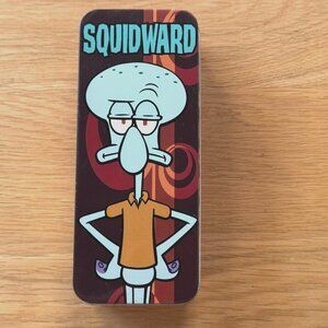 SpongeBob SquarePants Squidward Metal Box with Lid, Viacom, 2004  Empty